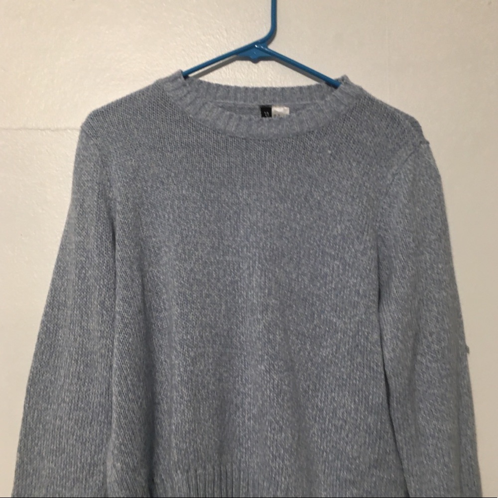 H&M Divided Knit Sweater Scoop Neck Light Blue & White Size Médium - Picture 8 of 13